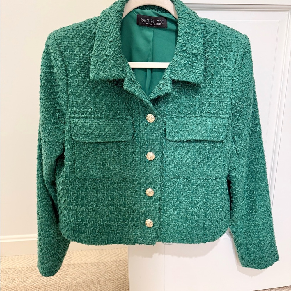 Rachel Zoe Emerald Textured Teddy Jacket